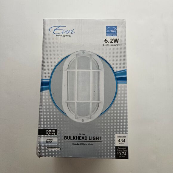 Euri Bulkhead Wall Light LED Cool White Outdoor Non Dimmable Lighting - Picture 6 of 6